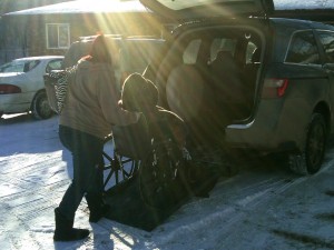 Van with wheelchair ramp