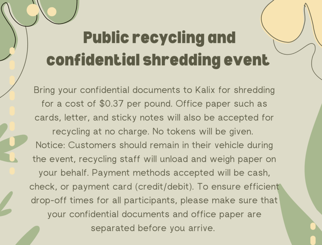 recycling event flyer with same information as post